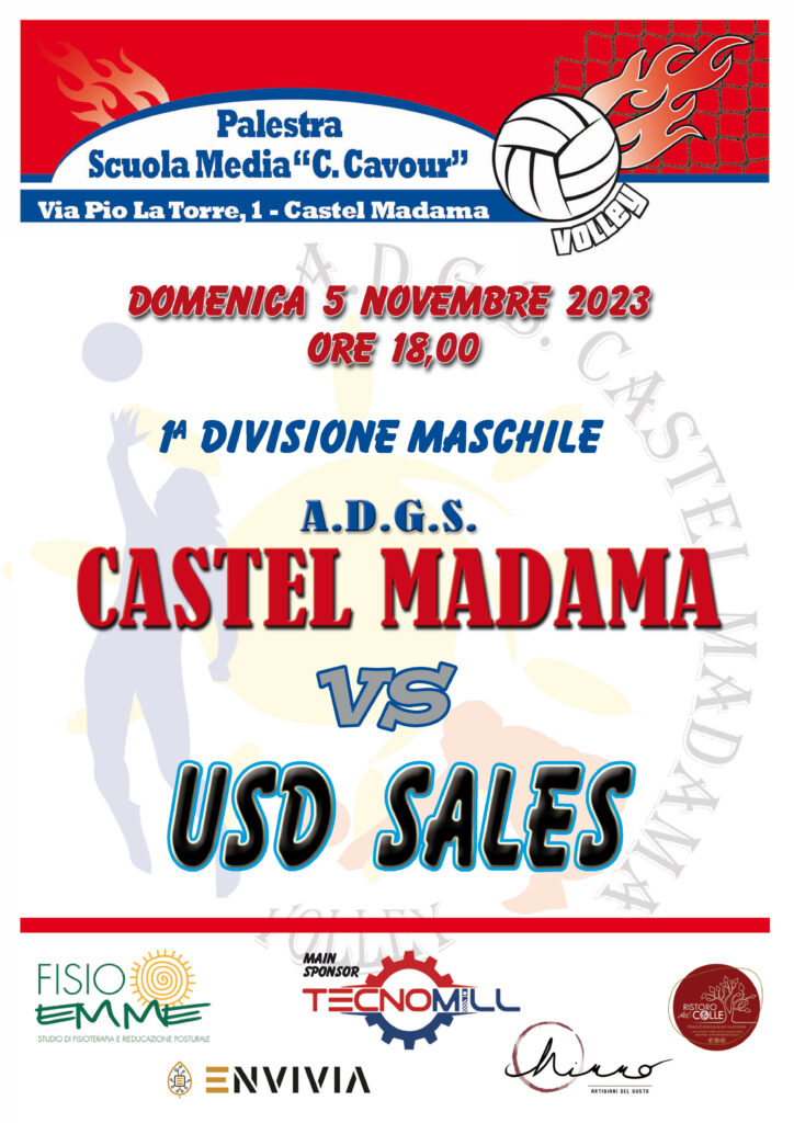 Locandina incontro Adgs Castel Madama Vs Usd Sales