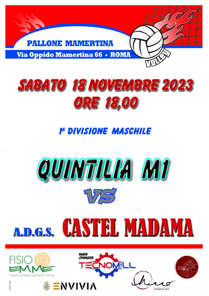 Locandiva 1 Divisione quintilia M1 Vs Adgs Castel Madama 18112023