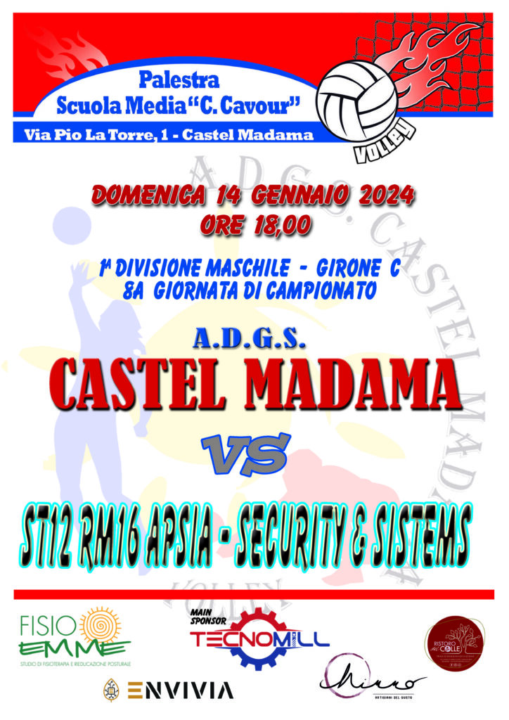 locandina Castel Madama vs st12 rm16 apsia 14 gennaio 2024