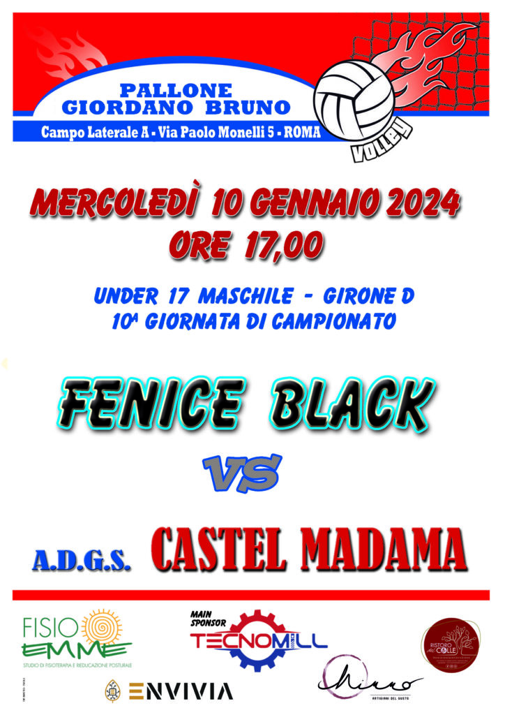 locndina fenice black vs Castel Madama 10 gennaio 2024