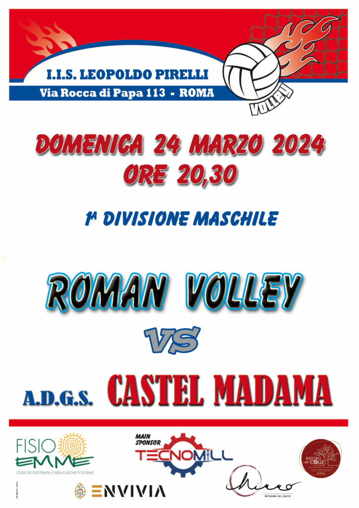 locandina 1 Div Roman Volley Vs Cmv 24032024