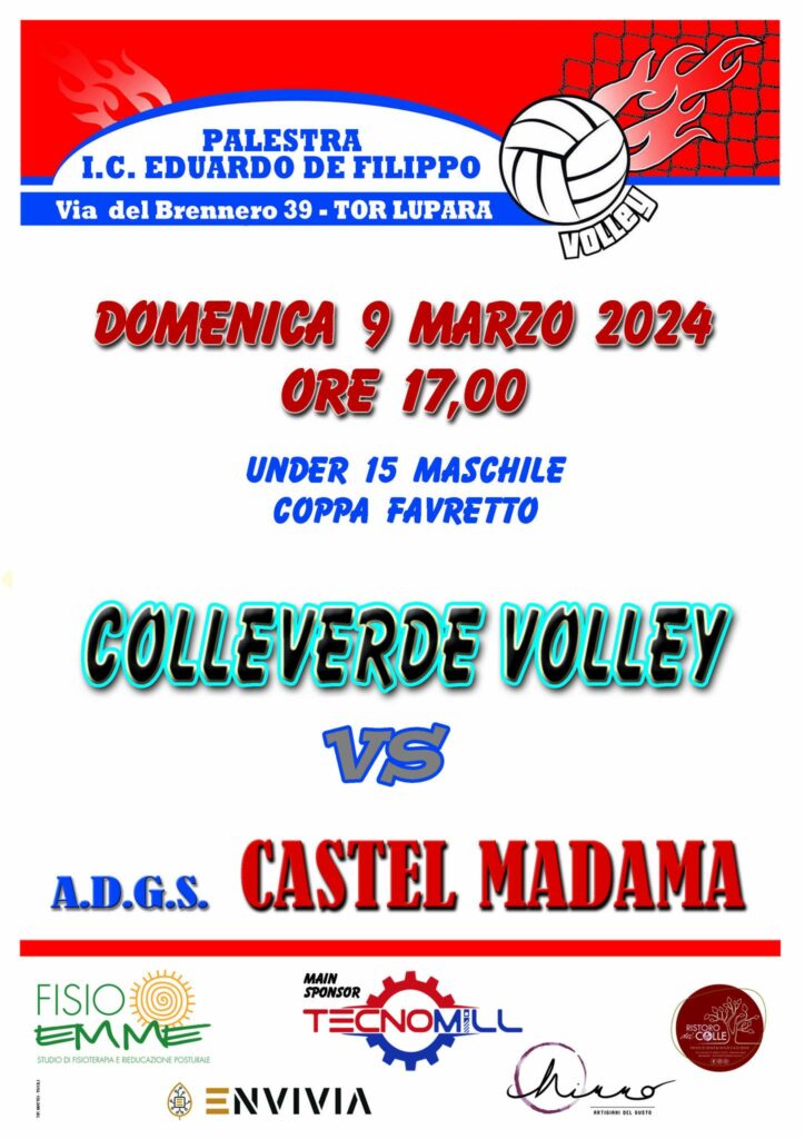 U15 Locandina Colleverde Volley VS CMV 13032024