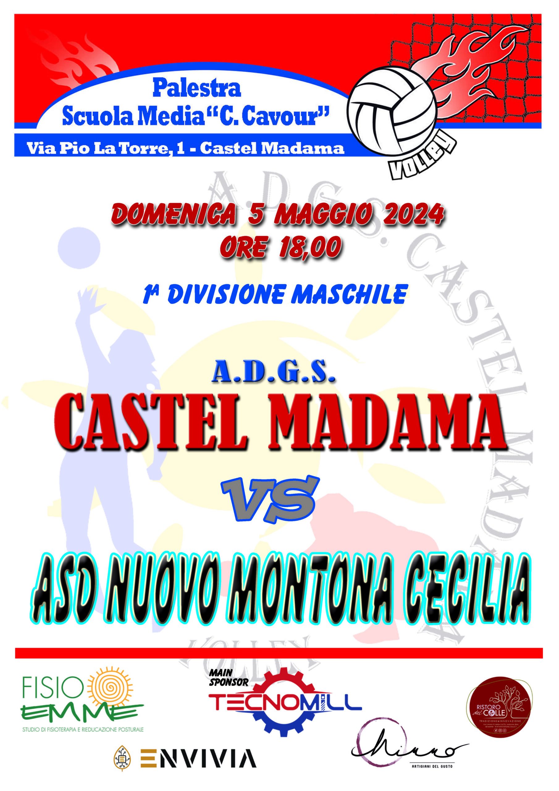locandina 1 Div ADGS CASTEL MADAMA ASD NUOVO MONTONA CECILIA Incontri In Casa 5 Maggio 2024